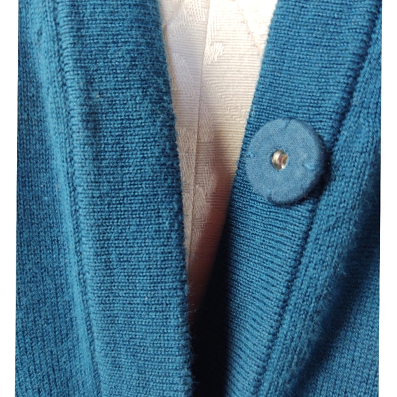 Cabi #3368 Ever Cardigan Teal Snap Front Sweater Size Medium - Picture 10 of 16
